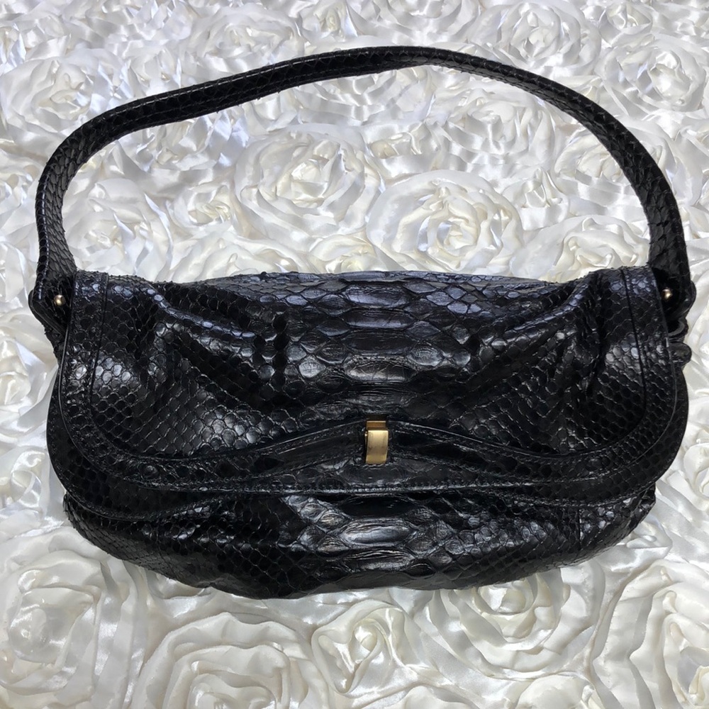 Zagliani Bag Black Python Leather - image 1